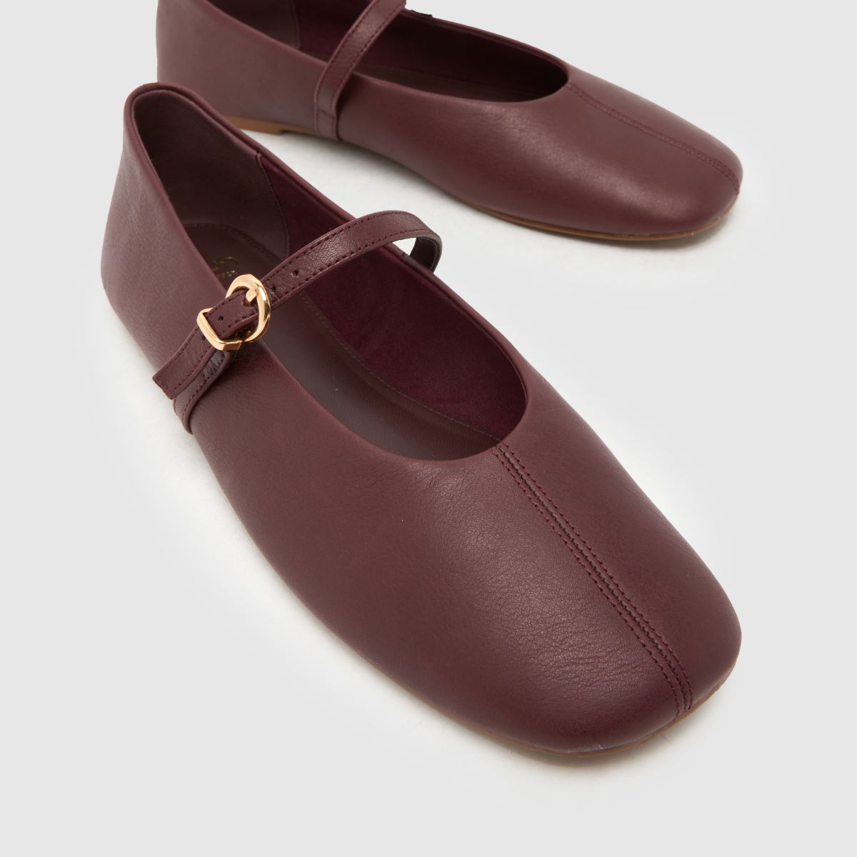 schuh London Leather Ballet in Burgundy schuh London Leather Ballet 4