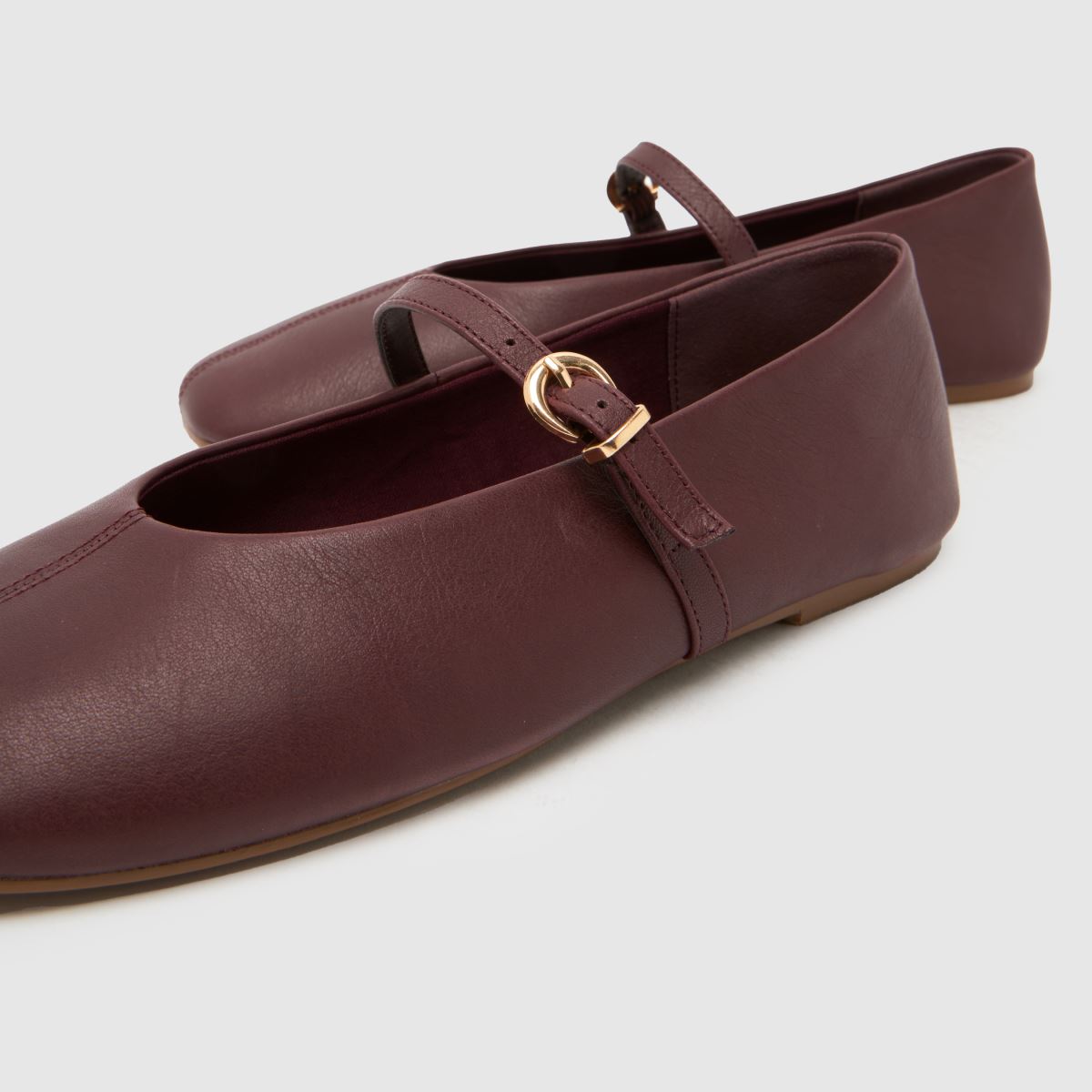 schuh London Leather Ballet in Burgundy schuh London Leather Ballet 7
