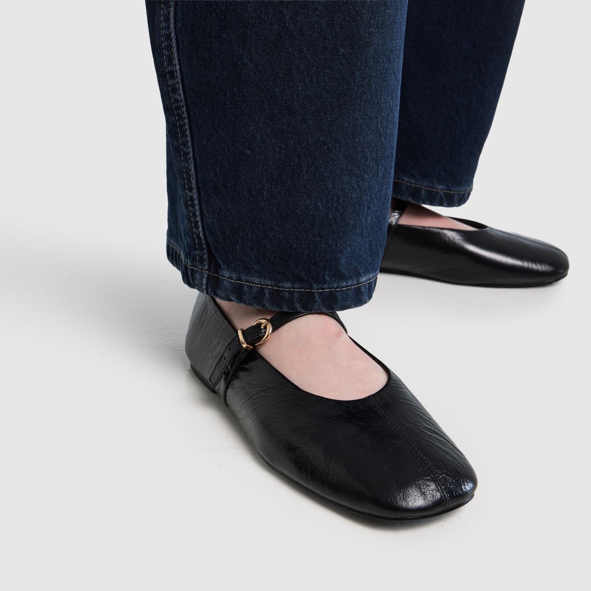 Damen schuh Schwarz London Leather Ballet Flats schuh London Leather Ballet 8