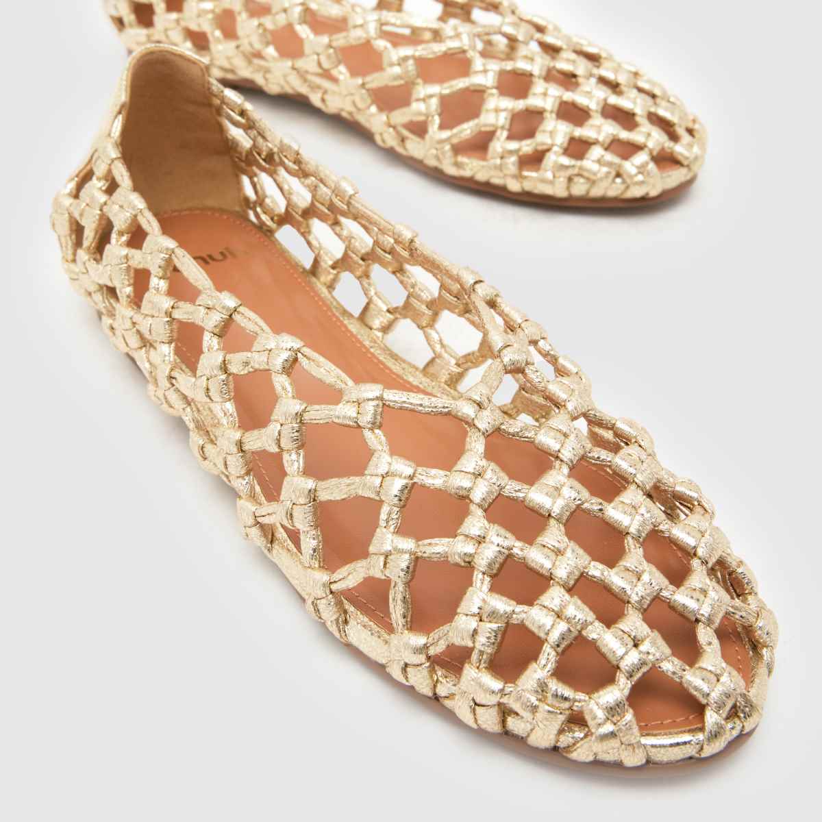 schuh Lotte Woven Ballerina in Gold schuh Lotte Woven Ballerina 4