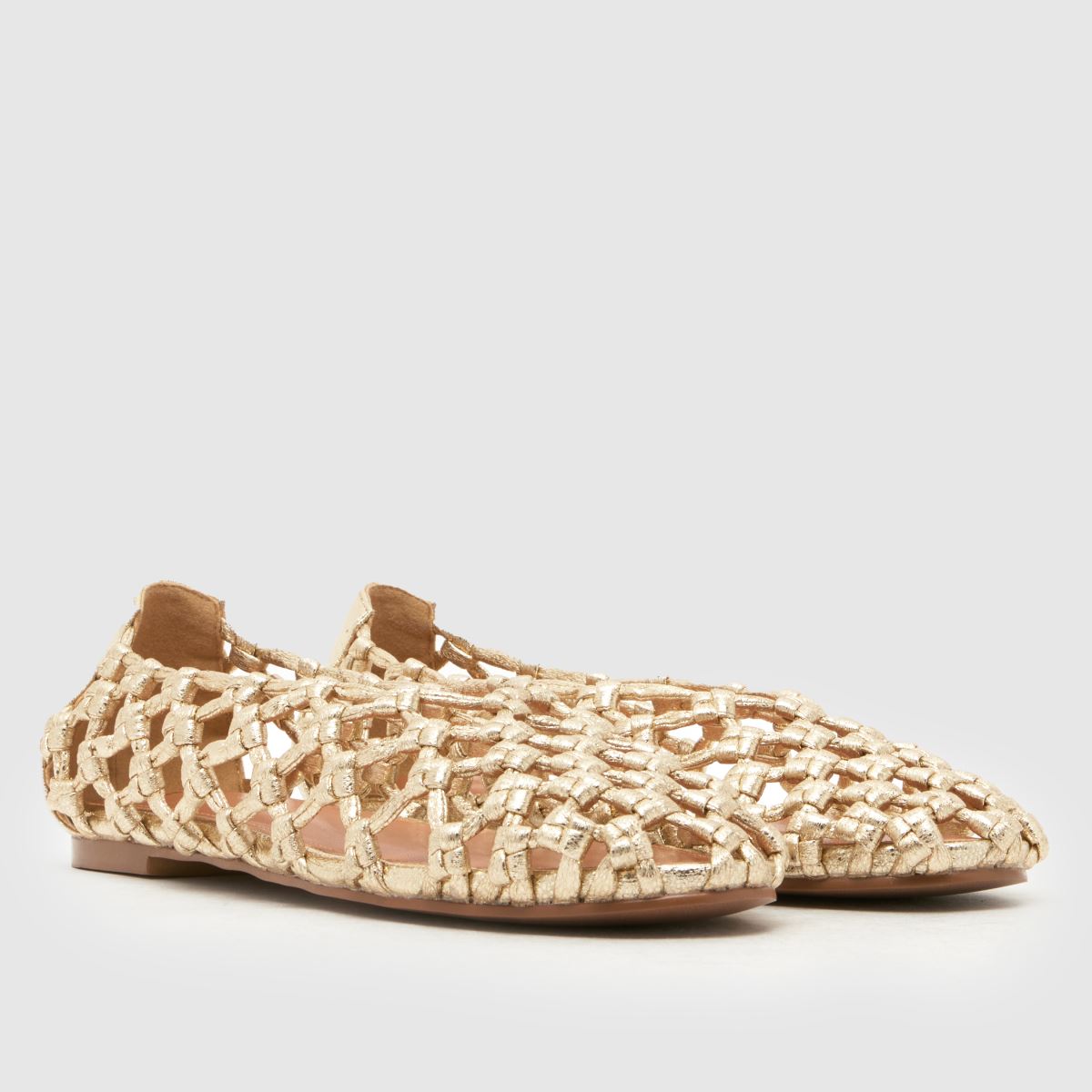 schuh Lotte Woven Ballerina in Gold schuh Lotte Woven Ballerina 8