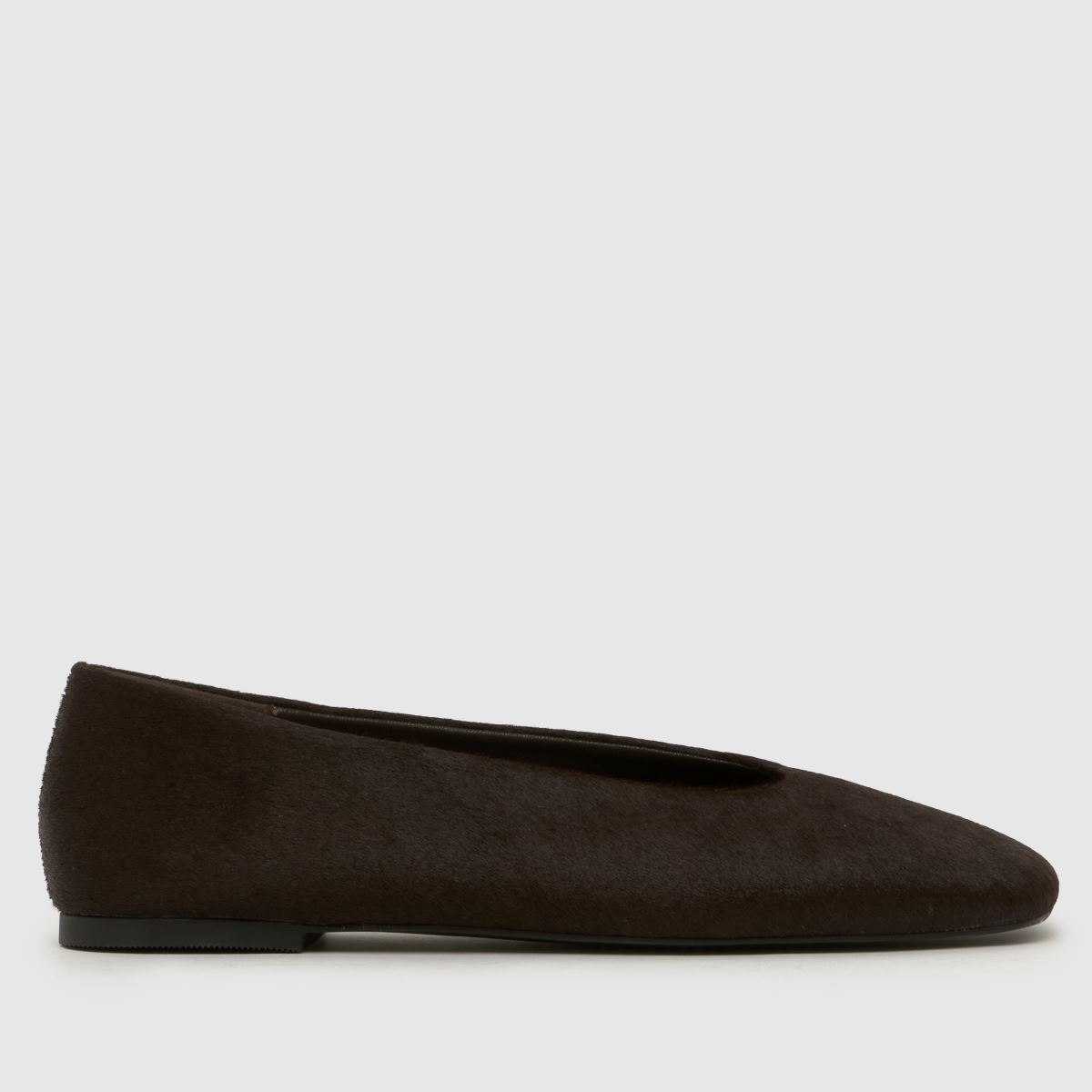 schuh Lilah Hair-On Leather Ballet in Brown schuh Lilah Hair-On Leather Ballet