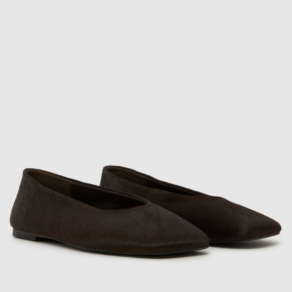 schuh Lilah Hair-On Leather Ballet in Brown schuh Lilah Hair-On Leather Ballet 3