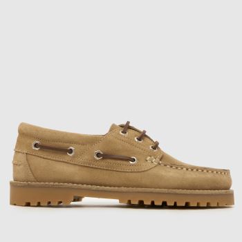 schuh Taupe Lovington Suede Boat Womens Flats