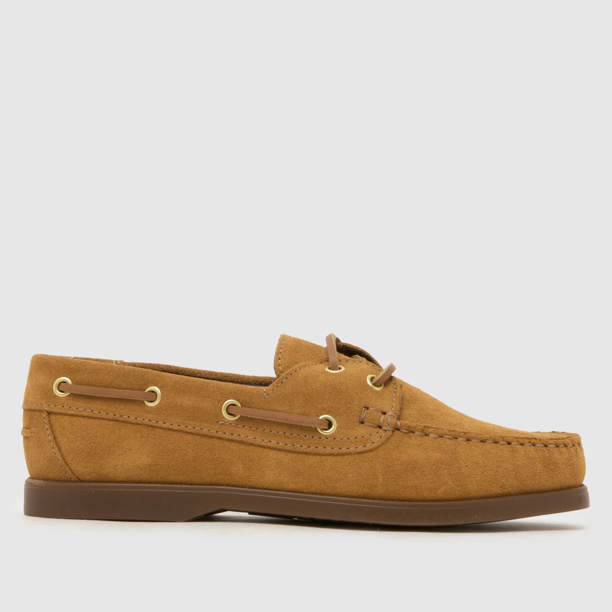 schuh Luton Suede Boat Flats in Tan