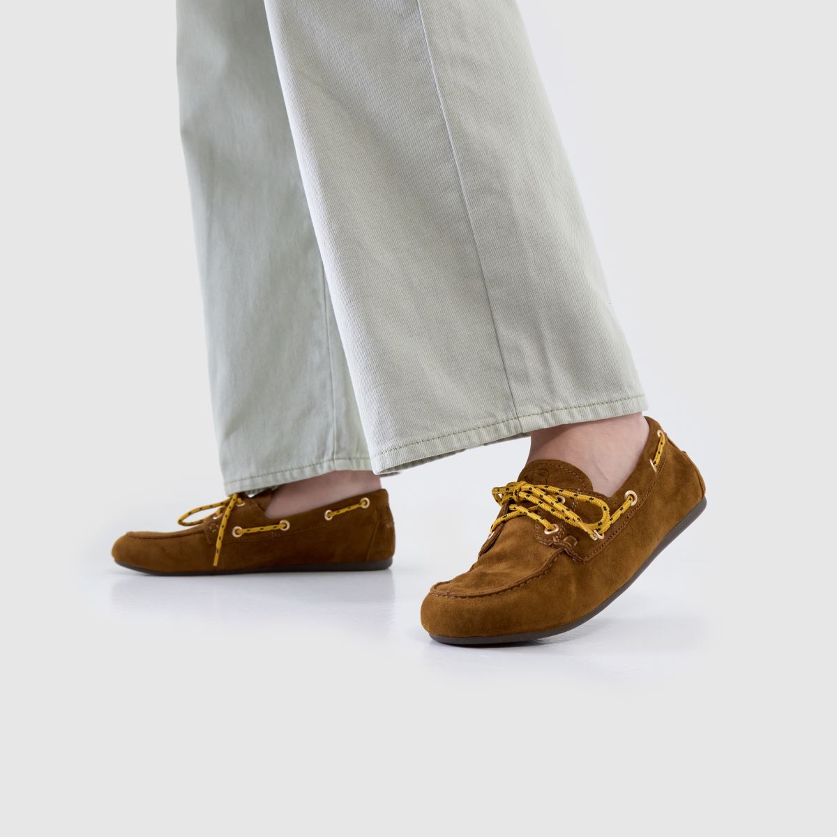 Womens Tan BIBI LOU Tana Boat Flat Shoes schuh - Main Image