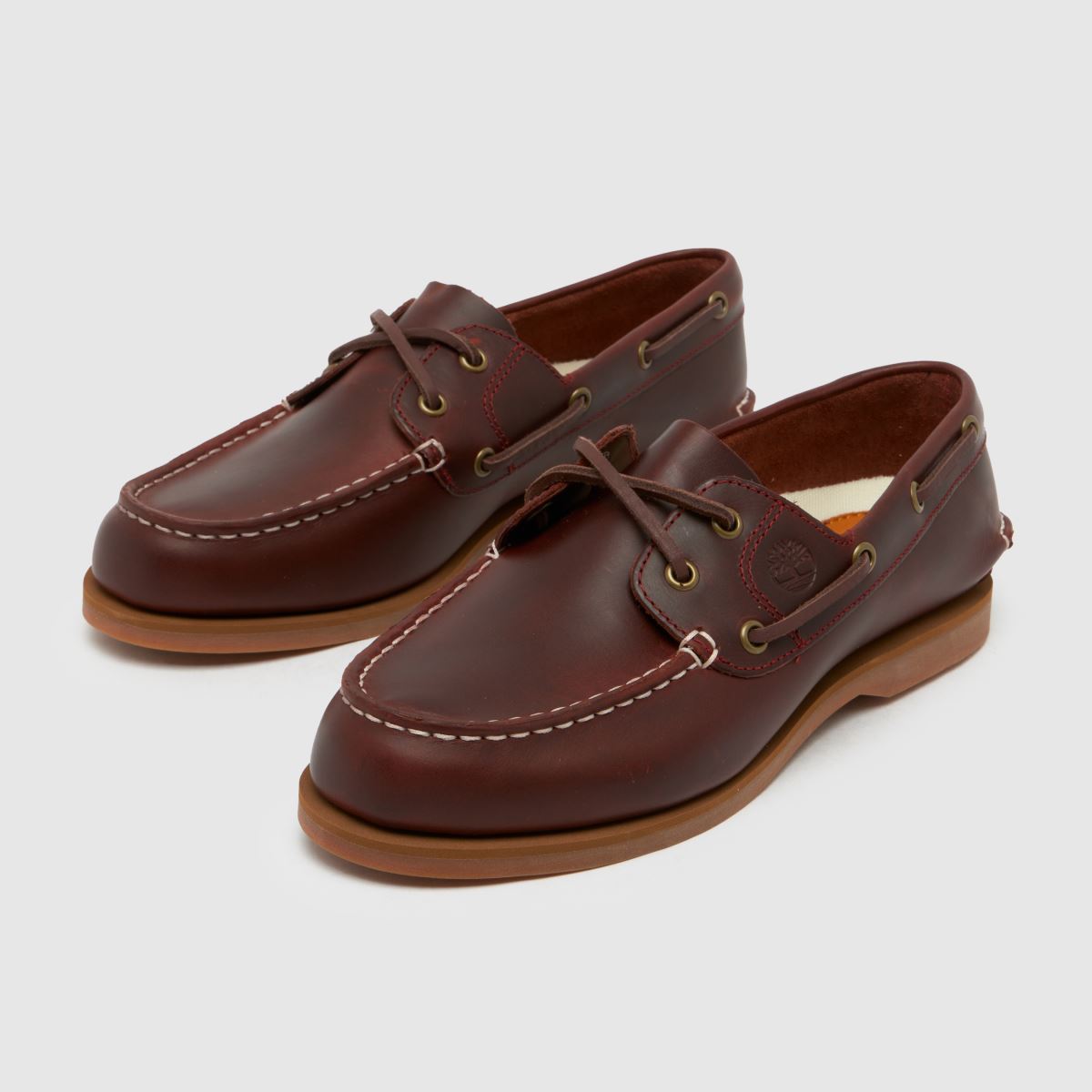 Womens Burgundy Timberland Classic Boat Flat Shoes schuh