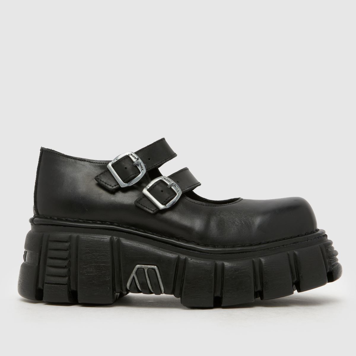 NEW ROCK Mary Jane Flats in Black