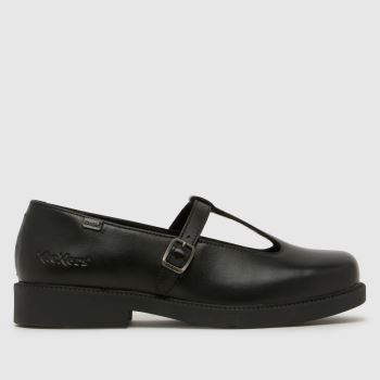 Kickers Black Maisey T-Bar Womens Flats