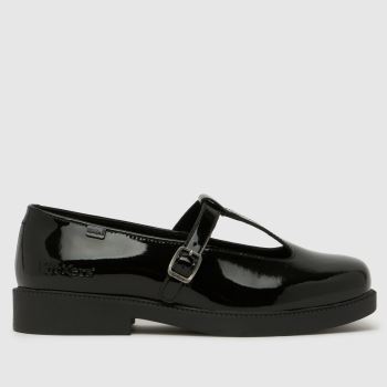 Kickers Black Maisey T Bar Womens Flats
