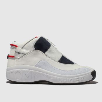 tommy hilfiger white & navy icon flag sneaker trainers tommy hilfiger white & navy icon flag sneaker trainers