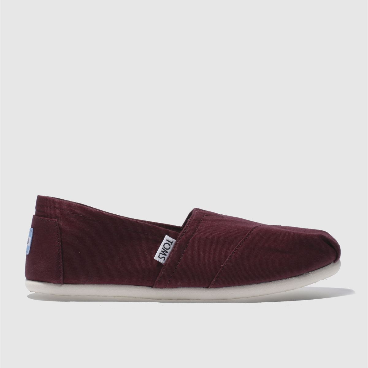 womens burgundy toms classic slip flat shoes | schuh