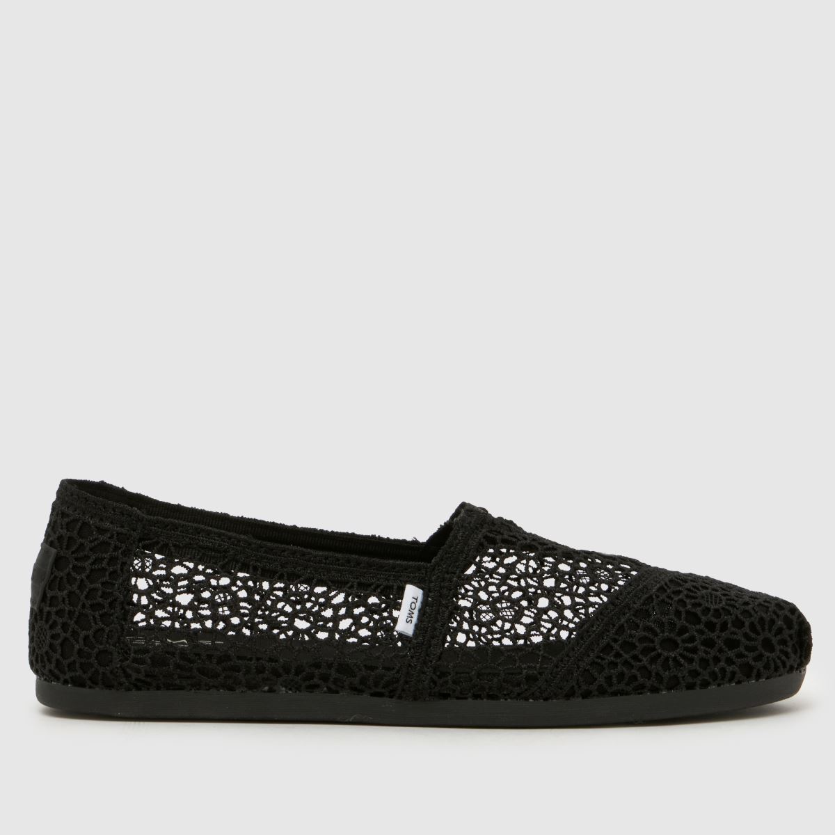 TOMS Alpargata Classic Crochet Flats in Black