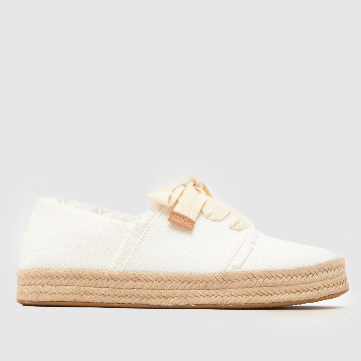 TOMS Carolina Lace Up Flats in Off-White