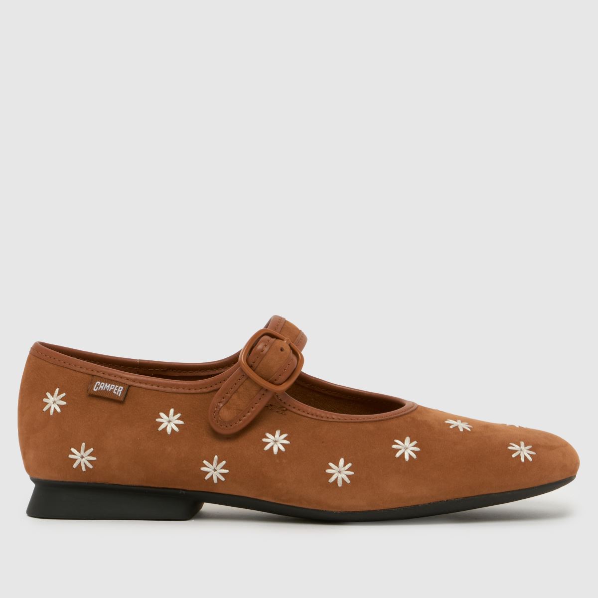 CAMPER Casi Myra Flower Ballerina Flats in Brown