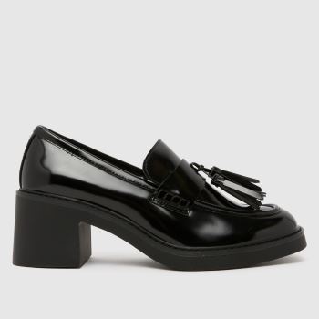 schuh Black Lovelyn Heeled Loafer Womens Flats