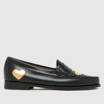 G.H. BASS Black & Gold Weejun Penny Love Loafer Womens Flats