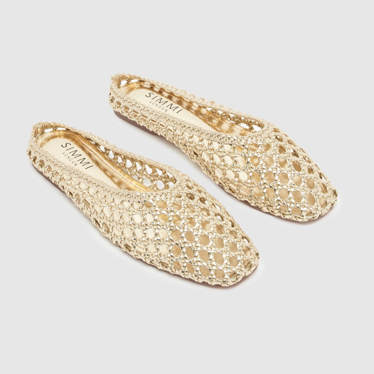 SIMMI Cassius Woven Mules in Gold