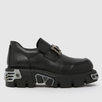 NEW ROCK Black Loafer Womens Flats