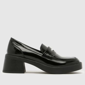 schuh Black Lavishly Chunky Heeled Loafer Womens Low Heels