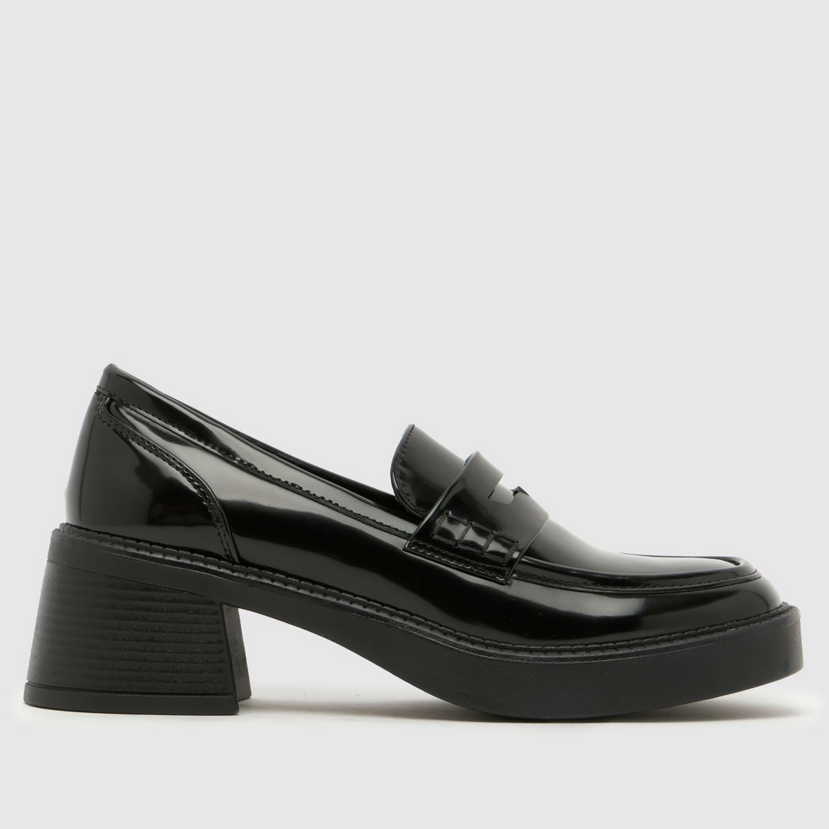 schuh Lavishly Chunky Heeled Loafer in Black schuh Lavishly Chunky Heeled Loafer