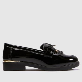 schuh Black Wide Fit Lillia Hardwear Loafer Womens Flats