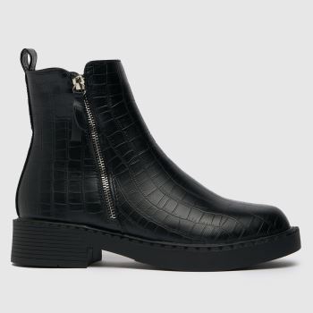 schuh black amos croc chunky side zip boots schuh black amos croc chunky side zip boots
