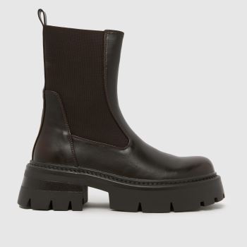 SIMMI Brown Perez Chunky Chelsea Womens Boots