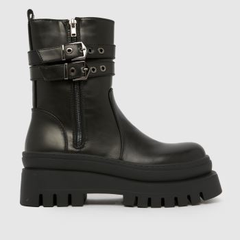 SIMMI Black Riyad Chunky Buckle Womens Boots