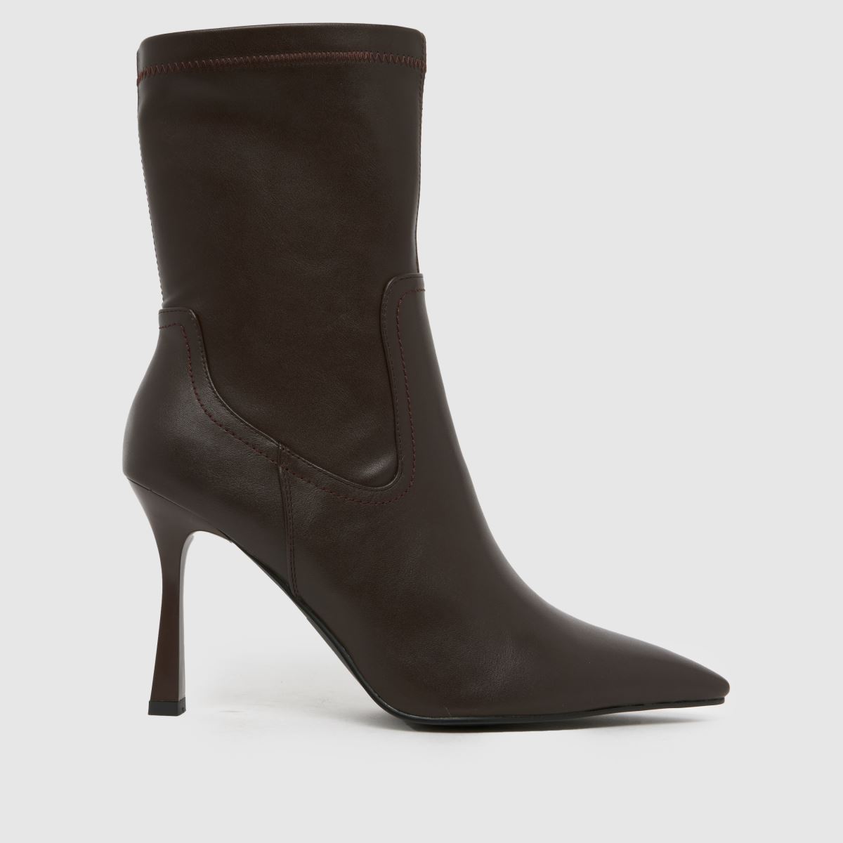 Click to view product details and reviews for Simmi Dana Pointed Heeled Boots In Dark Brown.