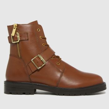 schuh tan aurora leather buckle lace up boots schuh tan aurora leather buckle lace up boots