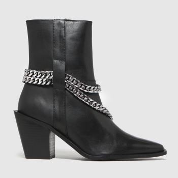 schuh black britney leather chain boots schuh black britney leather chain boots