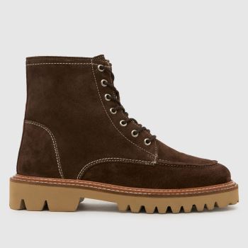 schuh Brown Corrine Suede Moc Toe Womens Boots