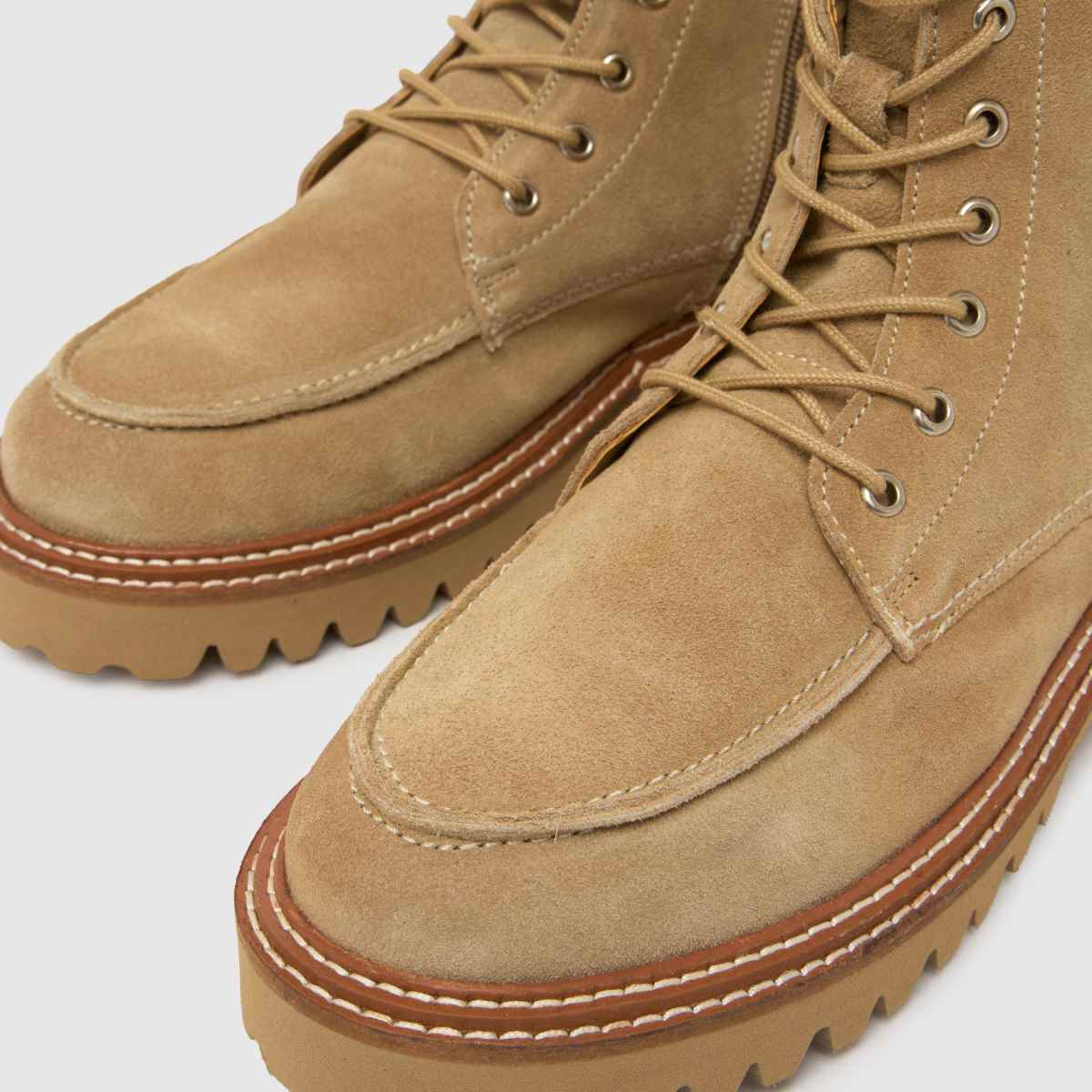 schuh Corrine Suede Moc Toe in Taupe schuh Corrine Suede Moc Toe 4