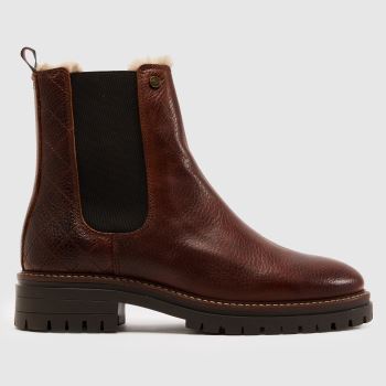 Barbour Brown Evie Faux Fur Chelsea Womens Boots
