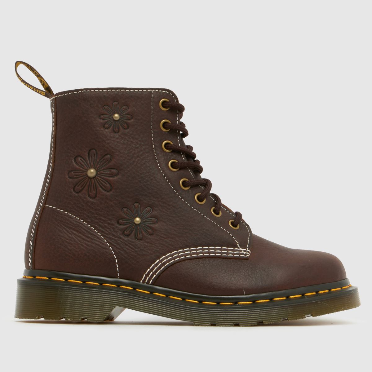 Dr. Martens 1460 Pascal Flower Boots in Brown