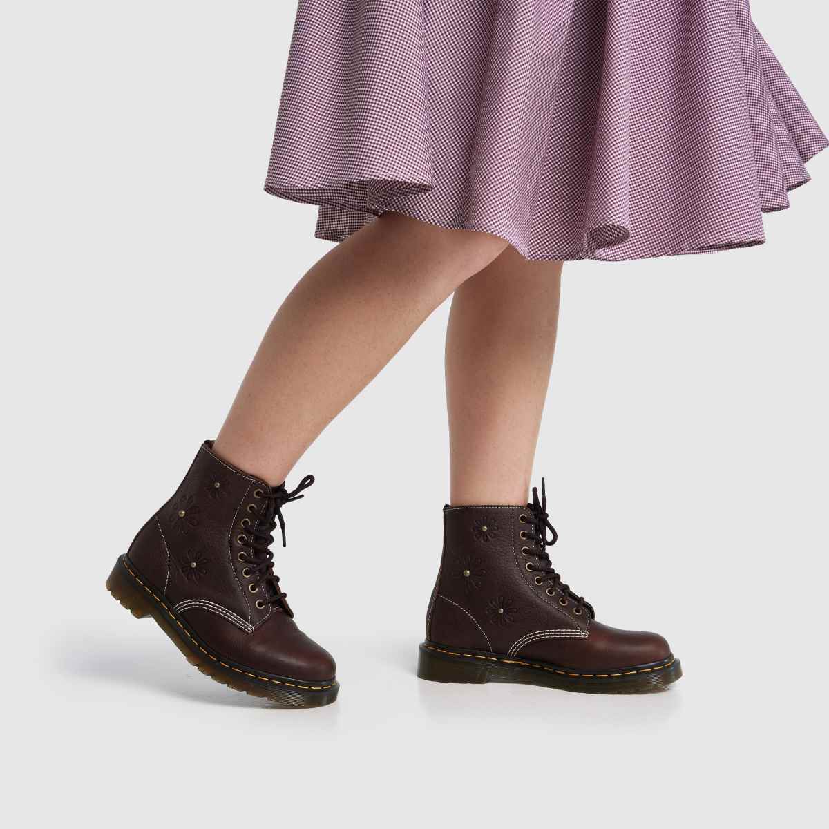 Dr Martens 1460 Pascal Flower in Brown Dr Martens 1460 Pascal Flower 8