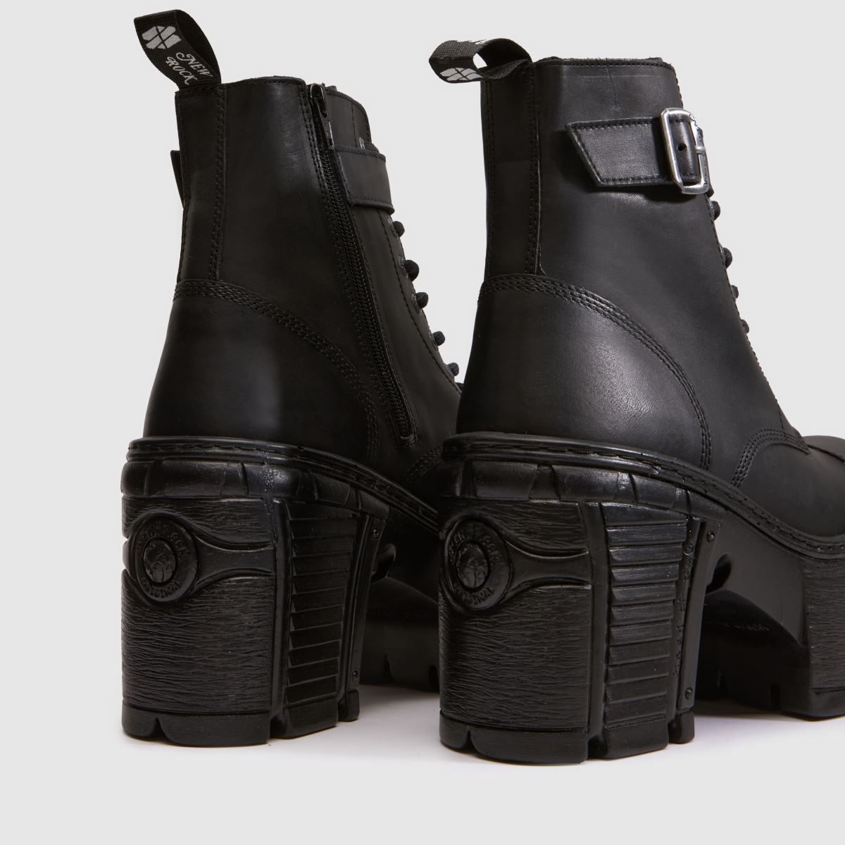 NEW ROCK Stacked Heeled in Black NEW ROCK Stacked Heeled 7
