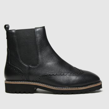 schuh Black Cecilia Leather Brogue Chelsea Womens Boots