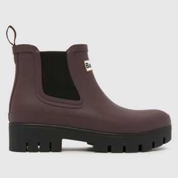 Barbour Burgundy Halton Wellington Womens Boots
