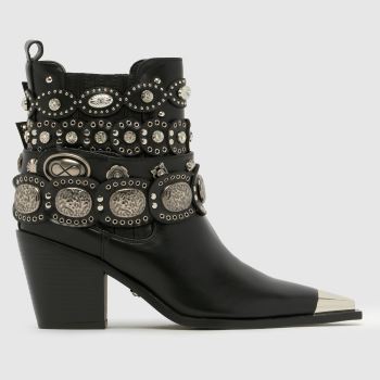 Azalea Wang Black Dusan Ankle Womens Boots