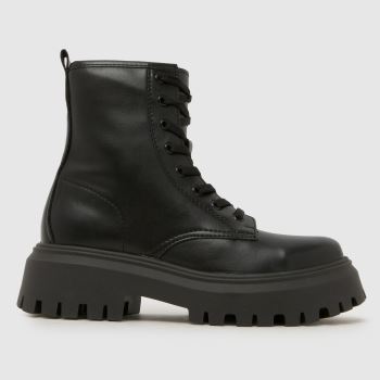 schuh Black Angel Chunky Lace Up Womens Boots