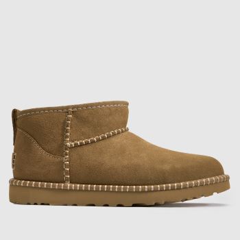 UGG Light Bronze Classic Ultra Mini Botanic Womens Boots