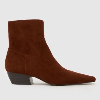 schuh Tan Clarisse Western Heel Womens Boots