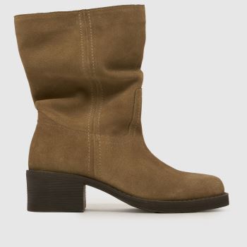 schuh Natural Dakota Slouch Suede Womens Boots