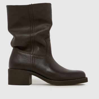 schuh Brown Dakota Slouch Leather Womens Boots
