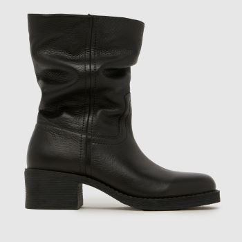 schuh Black Dakota Slouch Leather Womens Boots