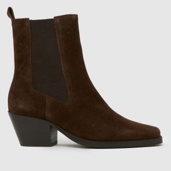 schuh Brown Bess Suede Western Womens Boots