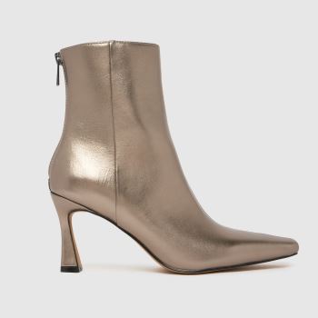 schuh Pewter Bambi Leather Point Heel Womens Boots