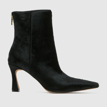schuh Black Bambi Leather Heeled Boot Womens Boots